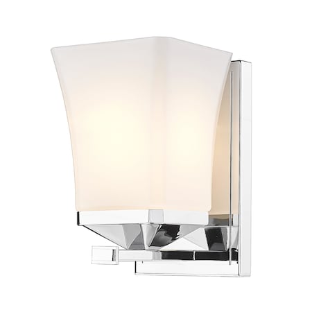 Z-Lite Darcy 1 Light Wall Sconce, Chrome & Etched Opal 1939-1S-CH